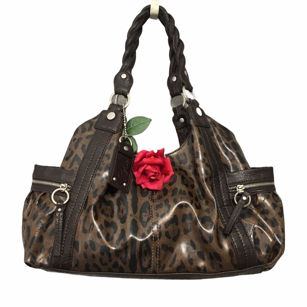 Relic Bag leopard print Relic braided handles Organizer satchel purse